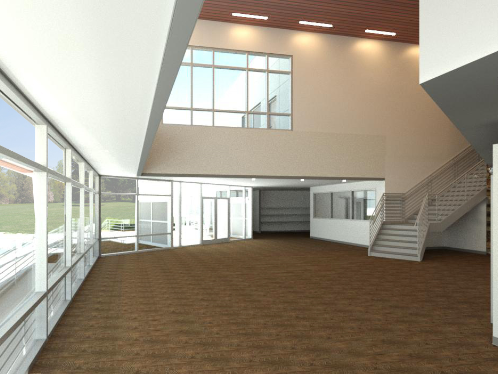 Hospital Interior Staircase Rendering